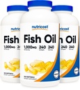 Nutricost ιχθυέλαιο 1000mg (560mg Omega-3), 240 Softgels (3 φιάλες)