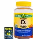 Σπρινγκ Βάλεϊ Χορτοφαγική Βιταμίνη D3 Gummies, 2000 IU, 50 mcg, 160 Ct+Better Guide Βιταμίνες Συμπληρώματα Βιβλίο Δωρεάν Συμπεριλάβετε (Δεν Πουλιέται Χωριστά)