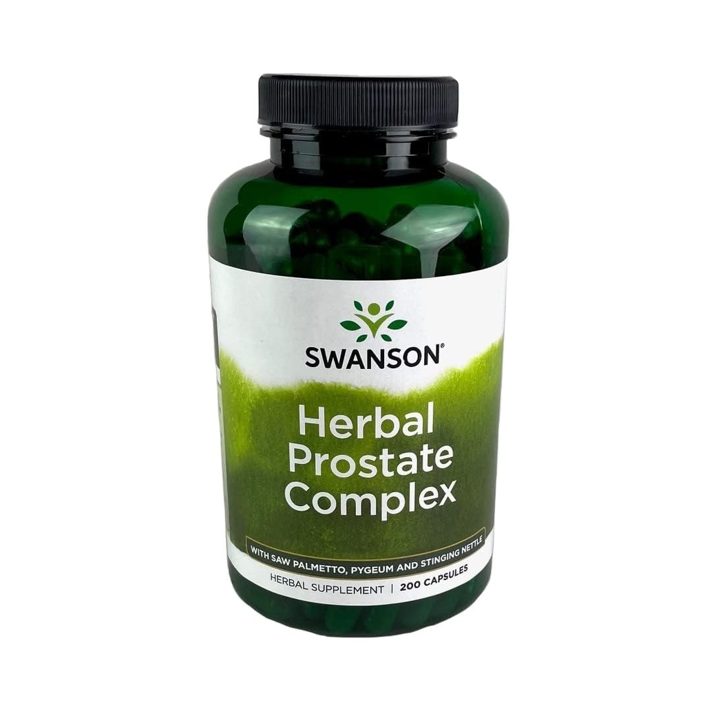 Swanson Herbal Prostate Complex - Ανδρικό Συμπλήρωμα - Χαρακτηριστικά Pygeum, Saw Palmetto & Stinging Nettle - (200 κάψουλες)