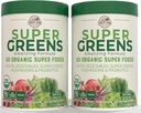 Χώρα Αγροκτήματα Super Greens Φυσικό Γεύση, 50 Βιολογικά Super Foods, USDA Βιολογικό Μείγμα Ποτών, Φρούτα, Λαχανικά, Super Greens, Μανιτάρια & Προβιοτικά, Υποστηρίζει την ενέργεια, 40 εξυπηρετούν, 10,6 Oz, 2 Πακέτο