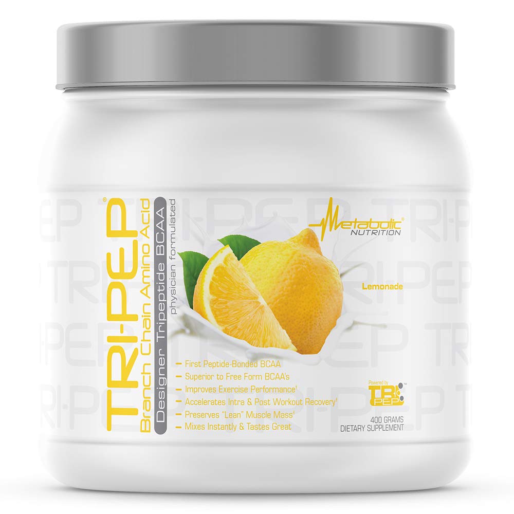 Μεταβολική Διατροφή - TRIPEP - Tri-Peptide αλυσίδα κλάδου Amino Acid, BCAA σκόνη, Pre Intra Post συμπλήρωμα προπόνησης, Λεμονάδα, 400 γραμμάρια (40 υπηρεσίες)