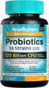 NewRhythm Probiotics 120 Billion CFU 36 Strains, 3-in-1 Probiotics for Digestive Health & Immune Support with Prebiotics & Enzymes, Probioticos for Women & Men, Targeted Release, 60 Veggie Caps