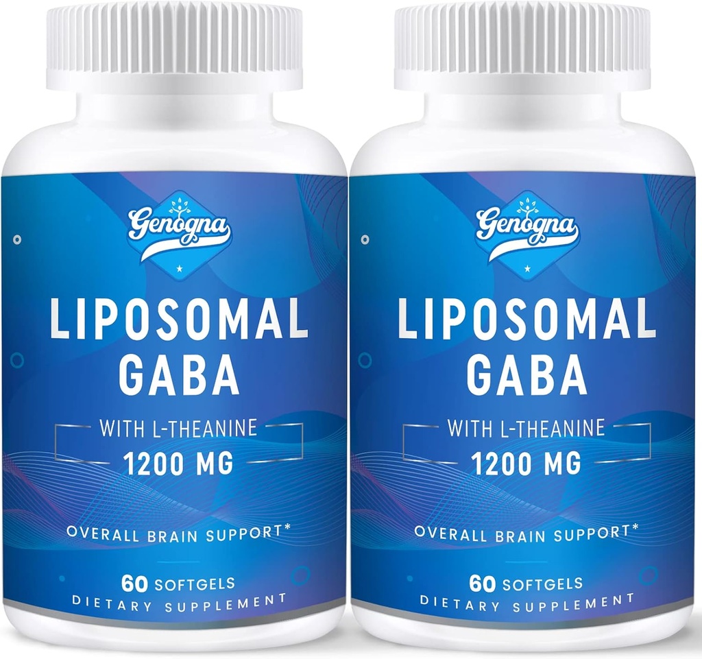 Λιποσωμική GABA με L-Θεανίνη 1200mg - 2 Pack Υψηλή Βιοδιαθέσιμα συμπληρώματα GABA,120 Κάψουλες για Ενήλικες