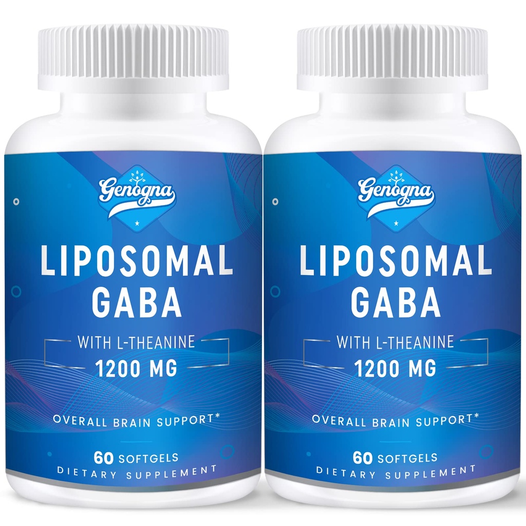 Λιποσωμική GABA με L-Θεανίνη 1200mg - 2 Pack Υψηλή Βιοδιαθέσιμα συμπληρώματα GABA,120 Κάψουλες για Ενήλικες