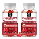 Μαγνήσιο Γλυκινικό Gummies 400mg, Mg Συμπληρώματα καλίου με Χηλικό Σύμπλεγμα Μαγνησίου, Βιταμίνη D, B6, και CoQ10, Υποστηρίζει τη μνήμη, την ηρεμία, Mood & Sleep - 60 Count (Pack of 2)