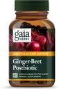 Gaia Herbs Ginger-Bet Postbiotic - Συμπλήρωμα για την υποστήριξη της υγείας των ορνίθων και της καρδιάς - Φτιαγμένα με οργανικά ζυμωμένα beets & Ginger - Χωρίς γαλακτοκομικά, σόγια και γλουτένη - 60 κάψουλες Vegan (30 σερβιέτες)