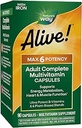 Ο Δρόμος της Φύσης Ζωντανός! Max6 Potency Adult Complete Multivitamin, with Iron, Vitamins A, C, E & B-Vitamins Συμπεριλαμβανομένων μεθυλιωμένων B12 & Folate, υποστηρίζει τον ενεργειακό μεταβολισμό*, 90 κάψουλες (Packaging May Vary)