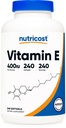 Nutricost Vitamin E 400 IU, 240 κάψουλες Softgel - Χωρίς γλουτένη, μη ΓΤΟ
