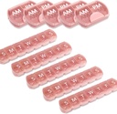 10 Pack (Εβδομαδιαία & Καθημερινή), 2 φορές την ημέρα (AM/PM) + 7-Day Pill Organizer, Vitamin Planner, Μεγάλη Χωρητικότητα Pill Box Set, Travel Pill Case for Medication/Vitamins/Fish Oils/Supplements, Pink