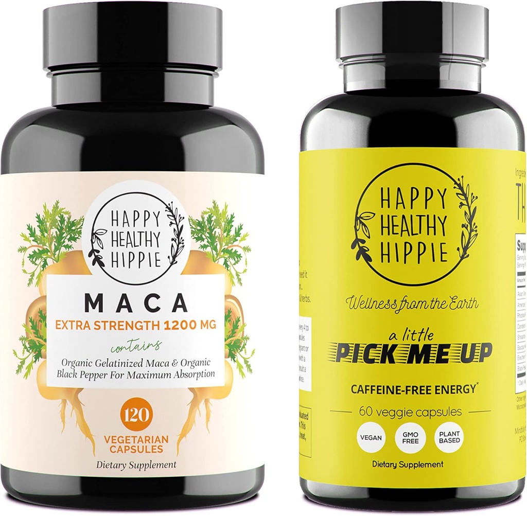 Happy Healthy Hippie Performance & Focus Bundle (2-πακέτο) - Organic Maca & A Little Pick Me Up