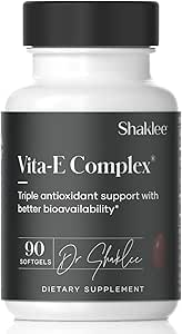 Shaklee - Vitamin E - Supports Heart, Brain, and Prostate Health -Neutralizing Damage Caused by Free Radicals Vita-E® 400 IU Tablets with Selenium and Grape Seed Extract - 90 Softgels