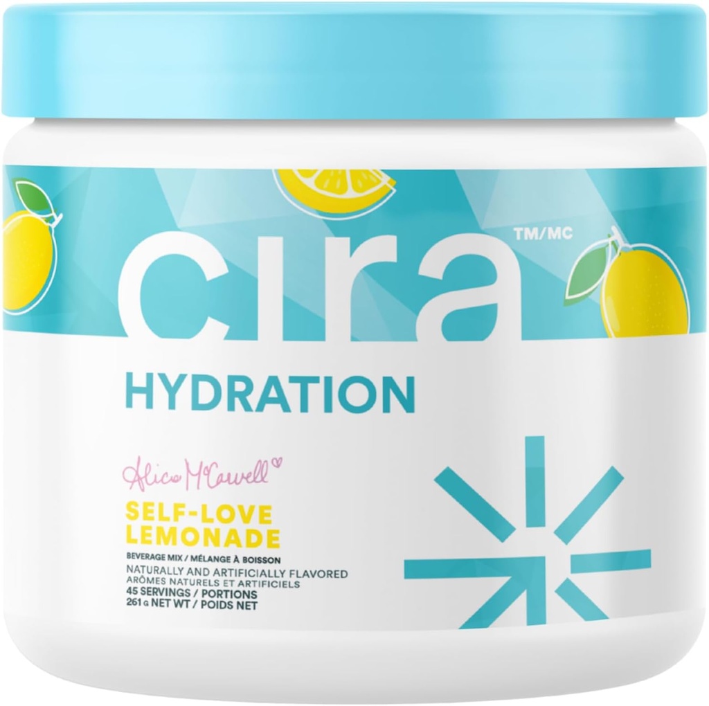 Cira Hydration Powder x Αλίσια McCarvell's Electrolyte Drink Mix with Himalayan Salt for Ahydration Relief and Recovery - Αυτοαγάπη Λεμονάδα, 45 Υπηρεσίες