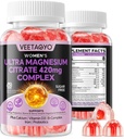 Μαγνήσιο Citrate Gummies 420mg για ενήλικες - Διπλή Στρώση - w/10 Δισεκατομμύρια CFU - 5 Strains Probiotics & Calcium, D3, Biotin, Iron, B6, B12, Folate, Υποστήριξη για τα οστά, Νεύρο, Χαλάρωση, Μύες - Vegan 60Cts