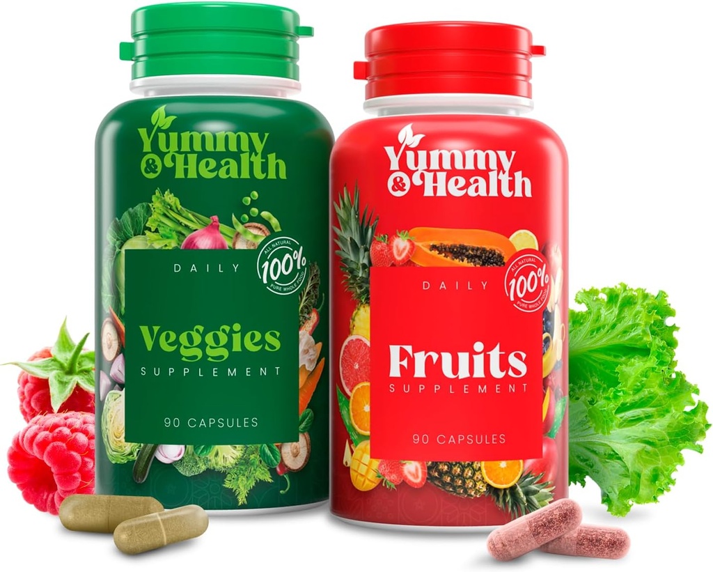Yummy & Health Fruits & Veggie Κάψουλες – 33+ Ολόκληρα Superfoods από Φρούτα & Λαχανικά 