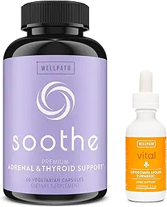 WellPath Bundle του Soothe Thyroid Υποστήριξη & Ορμονική Ισορροπία για τις γυναίκες + Vital Liposomal Curcumin σταγόνες