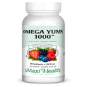 Maxi Health Omega Yums 1000 - Φιλικό προς τα παιδιά - φρουτώδες άρωμα Burst - 110 κάψουλες Softgel - Kosher