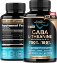 GABA L-Theanine 900 mg - Κατασκευασμένη στις ΗΠΑ - Μαγνήσιο Βιταμίνη B6 - Ηρεμία, Ύπνος, Χαλάρωση & Υποστήριξη Mood - 750 mg Gamma AminoButyric Acid, 150 mg L-Theanine - Μη-Habit Forming, Vegan - 240 Κάψουλες
