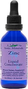 Eidon Ionic Minerals Liquid Zinc Concentrate - Ionic Zinc Supplement Drops for Adults and Kids, Support Immune System, Hair and Skin, Liver and Kidney Health, Relieves Stress - 2 oz