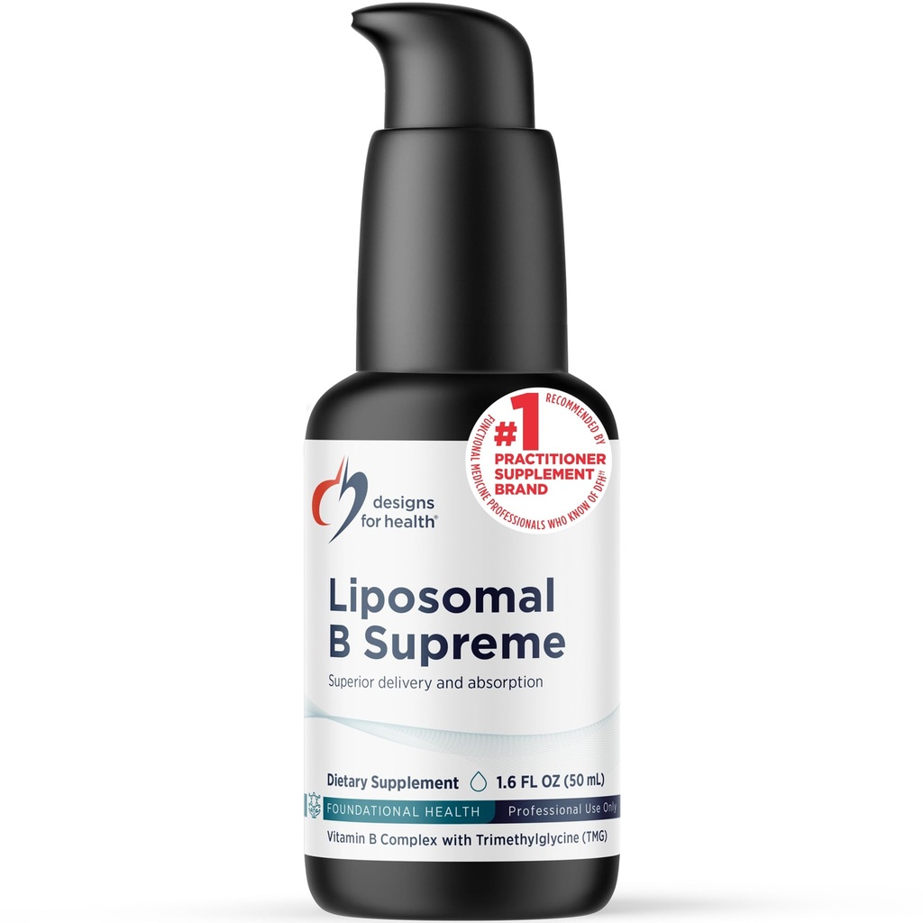 Σχέδια για την Υγεία Λιποσωμικό B Supreme - Liquid B Vitamin Complex με Superior Απορρόφηση - Folate, Vitamin B12, B6, Biotin, TMG + More - Στοματική αντλία παράδοσης με Citrus Flavor (50 Σερβιέτες / 1.7oz)