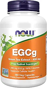 NOW Τρόφιμα EGCg, Πράσινο εκχύλισμα τσαγιού, 400mg, 180 Vcaps (πακέτο του 2)