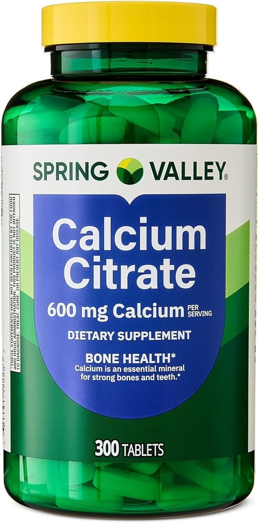 Spring Valley Calcium Citrate Tablets Συμπλήρωμα διατροφής 600 mg, 300 Count. - Νέα εμφάνιση