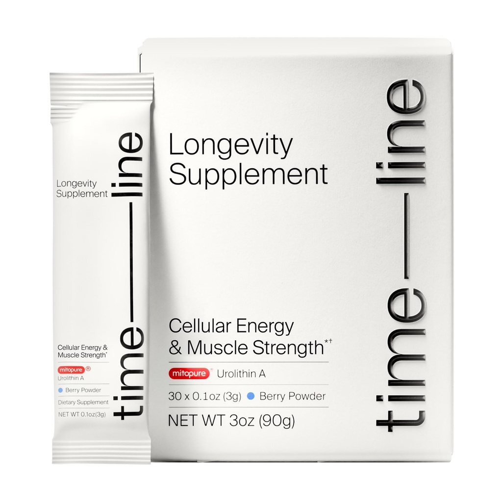Timeline Mitopure Urolithin A Supplement Powder 500 MG- Clinically Proven Support for Healthy Aging and Cellular Renewal - Mitoceutical for Muscle Support and Longevity