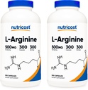 Nutricost L-αργινίνη 500mg, 300 κάψουλες (2 φιάλες)
