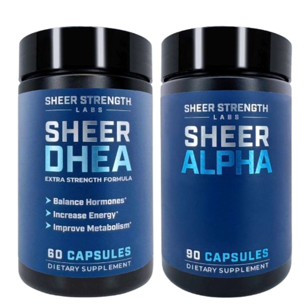 DHEA Supplement for Men + Sheer Alpha - Ultimate T Boosting Stack for Men