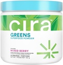 Cira Daily Greens - Φυσικά γλυκασμένη, οργανική Spirulina Superfood σκόνη με Premium, Αντιοξειδωτικό-Πλούσια συστατικά για την ξεφούσκωση, πέψη, & ενέργεια - Μικτό μούρο, 30 υπηρεσίες