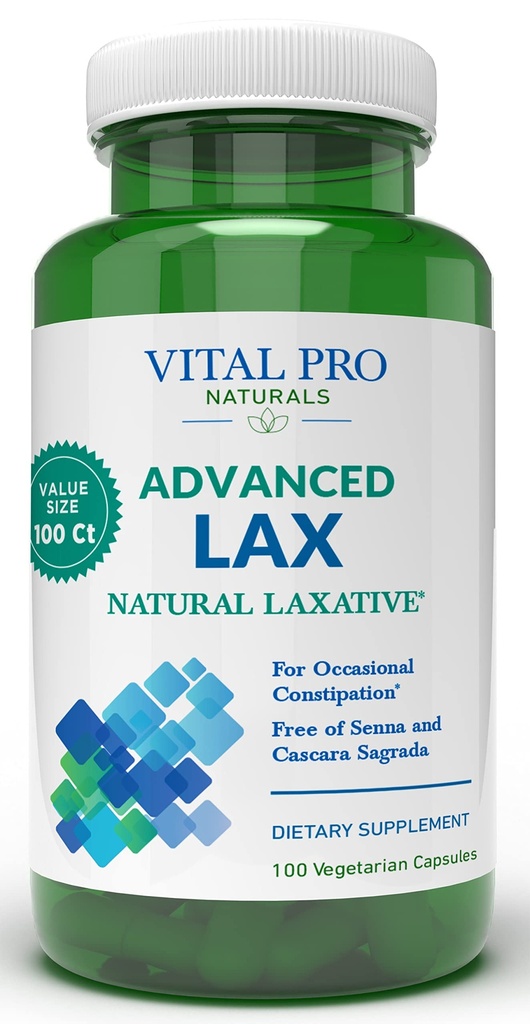 Vital Pro Naturals - Προηγμένη Lax Φυσική Laxative Formula 100 Κάψουλες