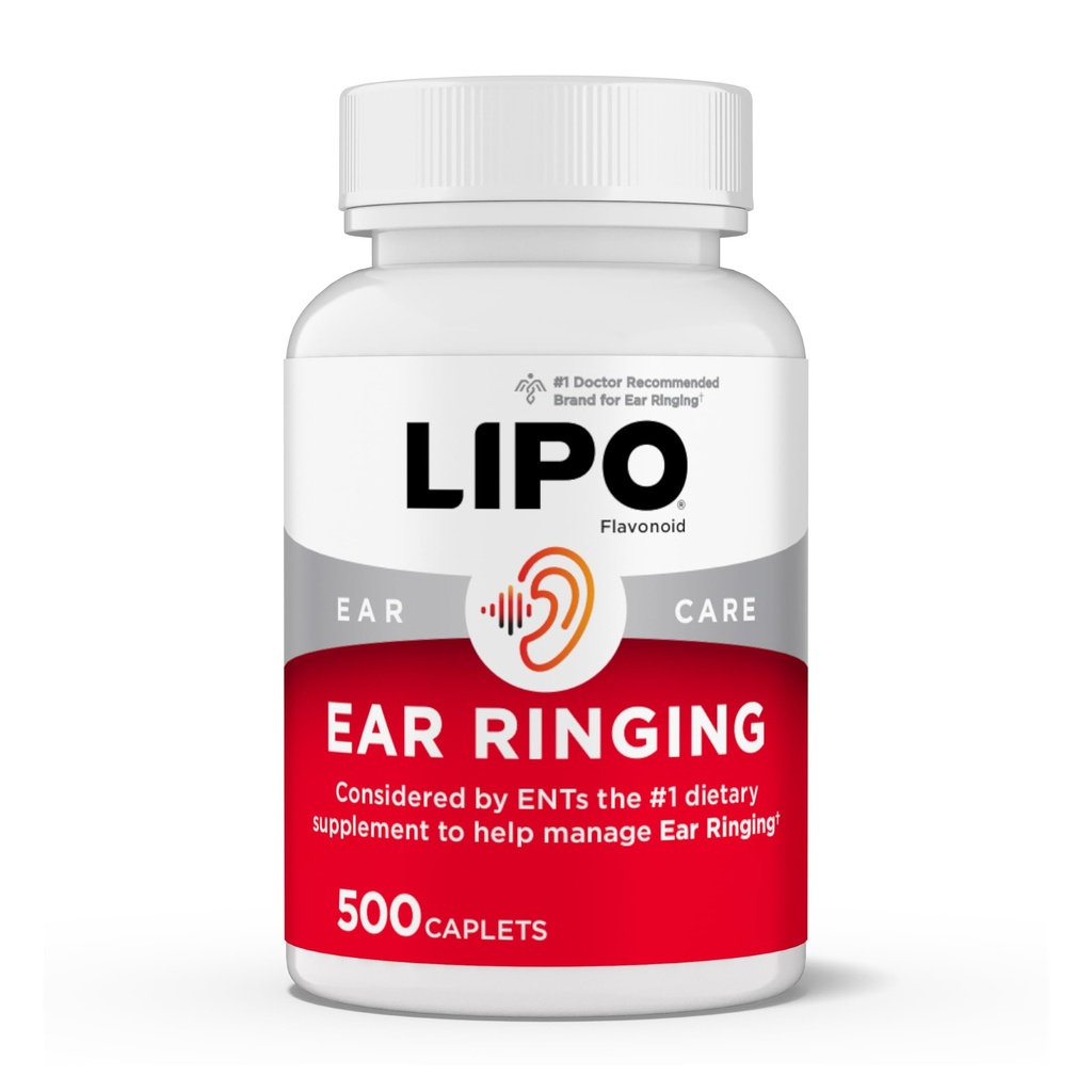 Lipo-Flavonoid Plus Εμβοές Ανακούφιση - Doctor-Recommended for Ringing Ears - Clinically-Proven Lemon Bioflavonoid Complex with Vitamins C, B1, B2, B6, B12, & Calcium - 500 Caplets