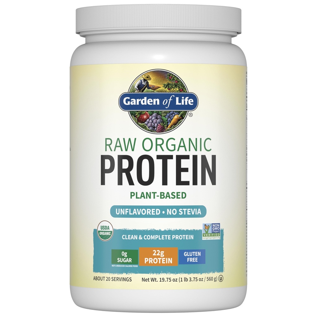 Garden of Life Organic Vegan Protein Powder, Plant Based & BCAAs, Organic Protein Powder with Probiotics & Enzymes, Non-GMO, Gluten-Free Lactose Free 1.2 LB