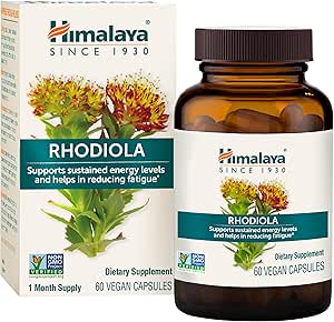 Himalaya Rhodiola Rosea - Βότανο Συμπληρώματα Ενέργειας για την υποστήριξη της ανακούφισης από το στρες, την ενέργεια και την άσκηση αντοχή - Vegan, Gluten Free, 250 mg, 60 κάψουλες