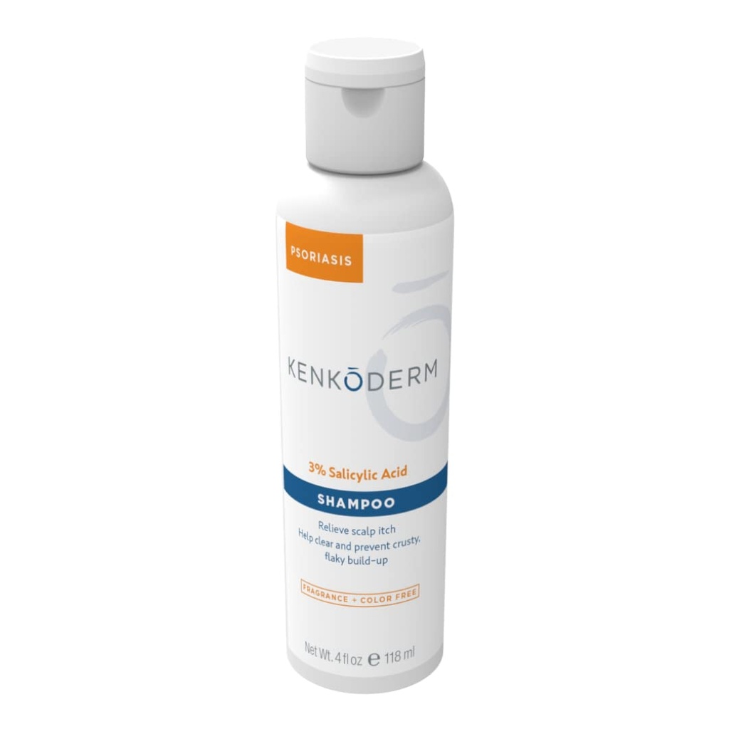 Kenkoderm Psoriasis Shampoo - 3 τοις εκατό Salicylic Acid Formula, κατά της πιτυρίδας καθαριστικό για Ichy ή ξηρό μαλλιά & Scalp, Χρώμα & άρωμα Δωρεάν, 4 ρευστή ουγγιά