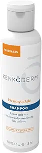 Kenkoderm Psoriasis Shampoo - 3 τοις εκατό Salicylic Acid Formula, κατά της πιτυρίδας καθαριστικό για Ichy ή ξηρό μαλλιά & Scalp, Χρώμα & άρωμα Δωρεάν, 4 ρευστή ουγγιά