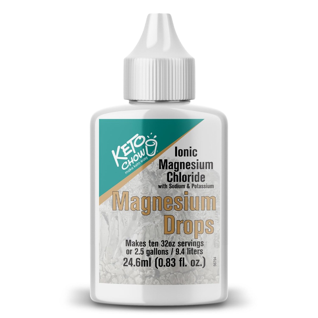 Keto Chow Ionic Magnesium Chloride Supplement Drops | Provides Magnesium, Eletrolytes & Trace Minerals The Body Needs | Sourced from Utah's Great Salt Lake | On The Go Container | 24ml Pocket Flask