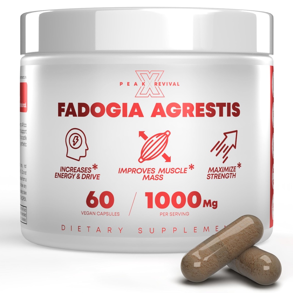 Fadogia Agrestis 1000mg ανά συμπλήρωμα υπηρεσίας - ισχυρό εκχύλισμα για την αύξηση της ενέργειας, της αθλητικής απόδοσης και της μυϊκής μάζας - συμπληρώματα, Made in The USA (60 κάψουλες)
