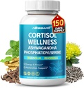 CORTISOL Wellness Ashwagandha 14-σε-1 Φυσική ανάμειξη με Φωσφατιδυλσερίνη Magnolia Rhodiola St. John's Wort Peppermint Bakopa - 150 Count - Made & Tested in The USA