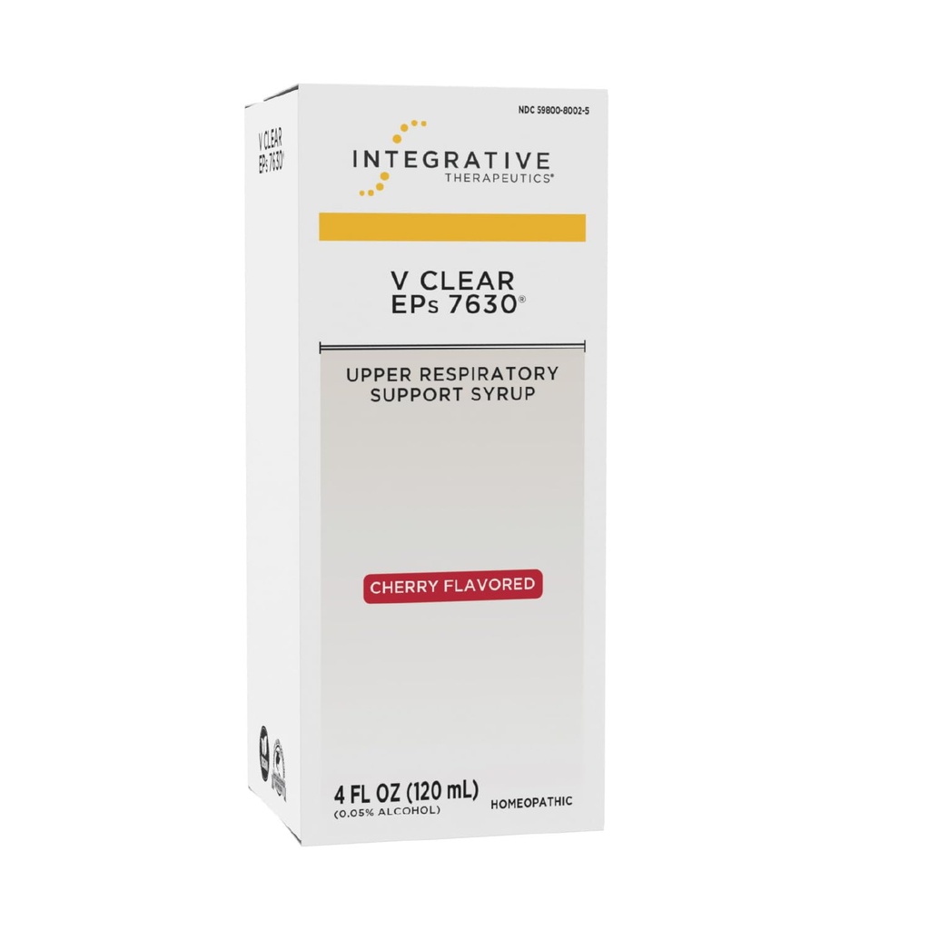 Integrative Therapetics V Clear EPs 7630 - Υποστηρίζει την ανησυχία από τον λαιμό, τη Nasνική και βρογχική ερεθίσεις - Άνω αναπνευστική & πνεύμονα Υποστήριξη Κατά τη διάρκεια του κοινού κρυολογήματος για παιδιά και ενήλικες - Cherry, 4 oz