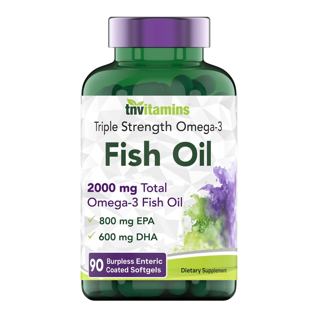 tnvitamins Burpless Omega-3 Fish Oil: 2000mg - 90 Softgels 