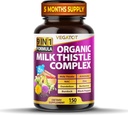 VEGATOT Organic Milk Thistle Complex 9 in 1 Formula - με γάλα Thistle Artichoke NAC Zinc Dandelion Berberine Burdock Black Pepper (150 Count (Pack of 1))