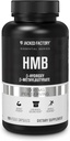 Jacked Factory Essentials κάψουλες HMB - HMB Συμπληρώματα για την ανάπτυξη των μυών Lean, Αποτρέποντας τη διάσπαση των μυών κατά τη διάρκεια θερμίδων-Deficits, & Ενίσχυση της αποκατάστασης των μυών - 120 κάψουλες Veggie