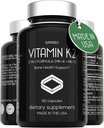Βιταμίνη K2 Κάψουλες 100 mcg - Βιταμίνη K Complex MK-7 & MK-4-60 Κάψουλες - VIT K2 2 σε 1 Φόρμουλα υψηλής αντοχής MK7 MK4 - Made in USA - Vegan & Non-GMO