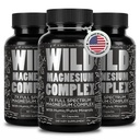 Wild Foods Magnesium Complex Supplement with 7X Forms | High Absorption, Full Spectrum, Easy Digestion | 500mg Glycinate, Bisglycinate, Malate, Orotate, Citrate, Taurate | 90 Capsule (Pack of 3)