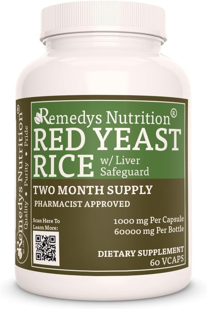 Διατροφή Remedy Red Yeast Ρύζι με προστασία του ήπατος (Herbal Proprietary Blend) 