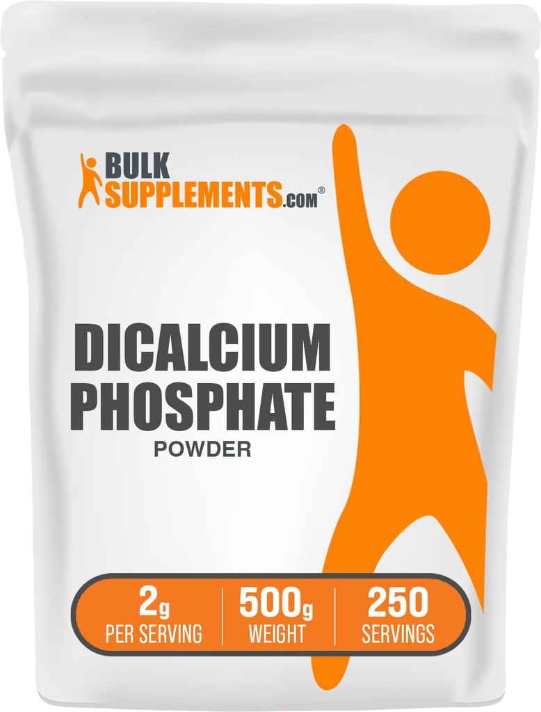 BulkSupplements.com Φωσφορικό ασβέστιο σε σκόνη - Συμπλήρωμα ασβεστίου, συμπλήρωμα DCP - Χωρίς γλουτένη, 2g ανά σερβίρισμα, 500g (1.1 lbs) (Pack of 1)