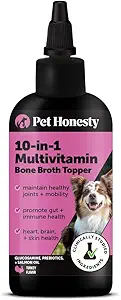 Dog Multivitamin Supplement with Salmon Oil for Dogs - Allergy Itch Relief, Digestion, Skin & Coat Health, Liquid Supplement - Dog Food Topper Bone Broth with Prebiotics (12 oz)