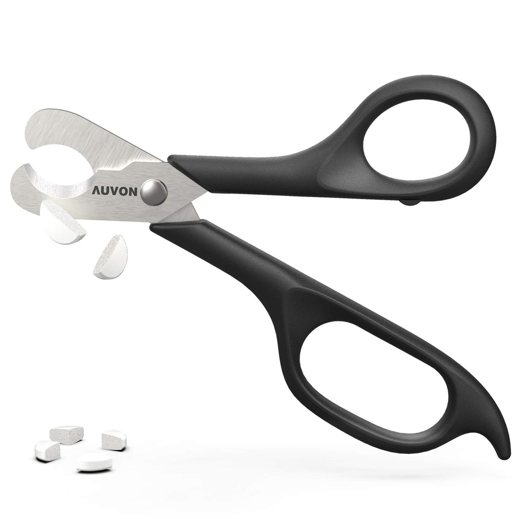 AUVON Ψαλίδι-Shaped Pill Cutter, Sharp Blade Pill Splitter για εύκολη διαίρεση Οι περισσότερες βιταμίνες 5-15mm, δισκία και φάρμακα στο μισό
