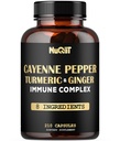 210 Χάπια - Κάψουλες πιπεριού Cayenne Βιολογικά με Turmeric, Ginger, Immune Support Complex as Elderberry, Echinacea, Garlic Bulb - Digetion, Heart Health & Body Management