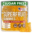 Joyli Superfruit Gummies - Φρούτα χωρίς ζάχαρη Multivitamin Gummies for Adults - Φυσικές Gummy Βιταμίνες για γυναίκες & άνδρες με Goji, Elderberry, Βιταμίνες A, C, D & E - Υποστηρίζει Ανοσία, Θήκη & Ενέργεια